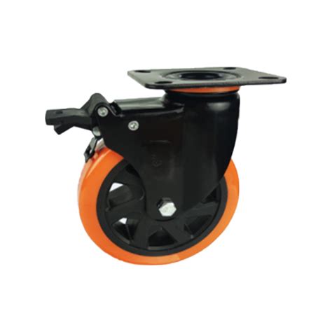 Powder Coated Pvc Brake Orange Caster Wheel At Best Price In Navi