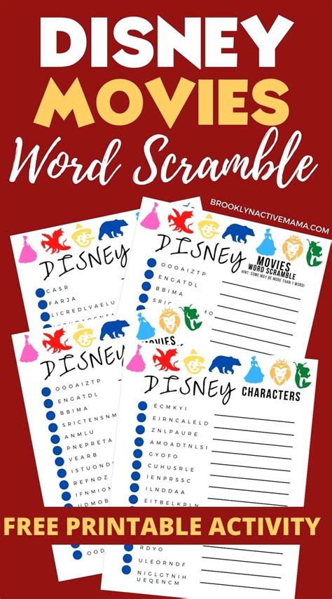 Free Disney Word Scramble Game Artofit