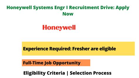 Honeywell Systems Engr I Recruitment Drive Apply Now Seekajob