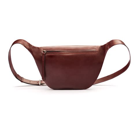 Leather Bum Bag For Men Dark Tan Man Bags Sagebrown