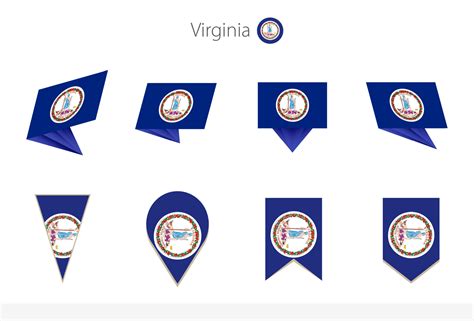 Virginia US State flag collection, eight versions of Virginia vector flags. 17545000 Vector Art ...