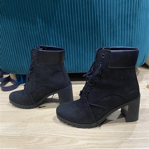 Timberland Allington 6 Inch Black Heel Laced Boots Depop
