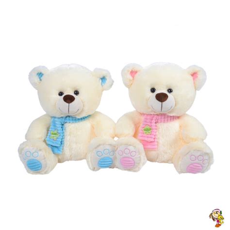 Oso De Peluche Grande Con Bufanda 30 Cm Sentado Olis Place Peluches