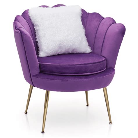 Monibloom Velvet Accent Chair With Pillow Upholstered Single Sofa Side