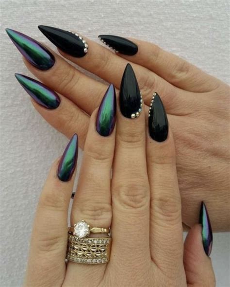 Pin By Sheri Lynn On Nails Nails Design With Rhinestones Chrome Stiletto Nails Stiletto