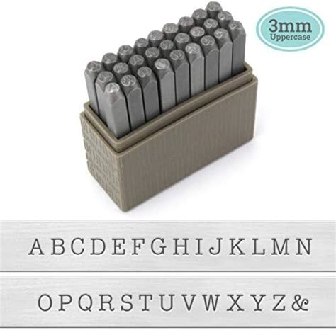 ImpressArt Basic Typewriter Uppercase 3mm Metal Stamp Letter Set For