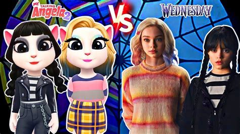 My Talking Angela 2 Angela Vs Wednesday Addams Vs Enid Sinclair