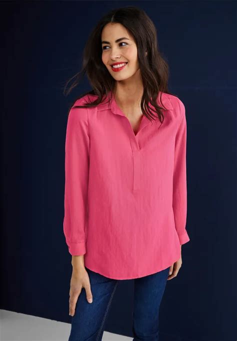 Street One Chemisier Long Col Chemise Pour Femmes En Rose Vif