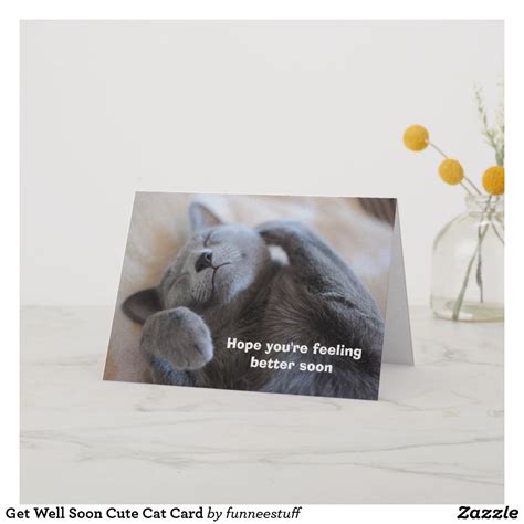 Get Well Soon Cute Cat Card Cat Cards Cute Cat Cat