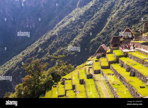 Inca Terraces At Machu Picchu Inca Ruins Cusco Region Peru South