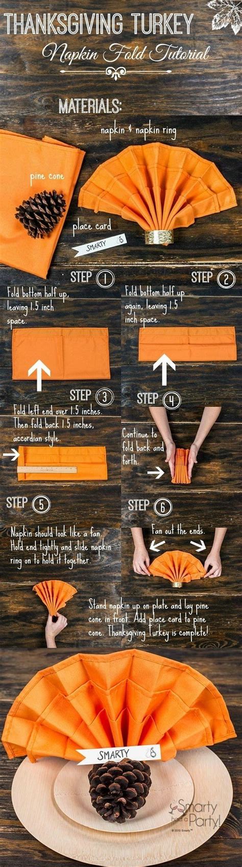 Learn How To Fold This Napkin With The Thanksgiving Turkey Napkin Fold