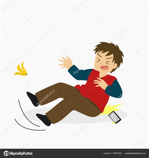 Man Slips On Banana Peel Vector Stock Vector Image By ©azuaya25 158790160