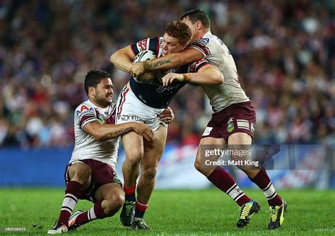 Dylan Napa Of The Roosters Is Tackled During The Nrl Qualifying Final