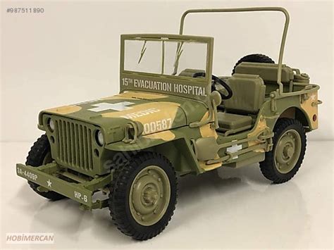 1 18 AUTOWORLD JEEP WİLLYS ARMY MEDİC CAMO 1941 HOBİMERCAN