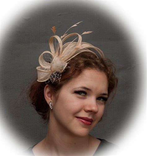 Champagne Beige Elegant Fascinator For Your Special Events Lovely And