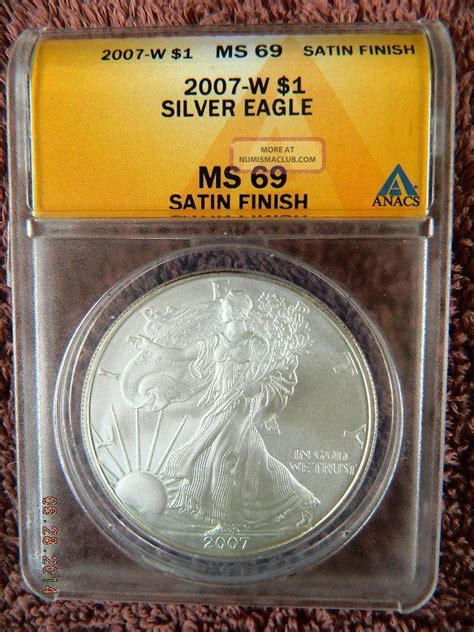 2007 Silver Eagle W Burnished Uncirculated Ms69 Grade By Anacs