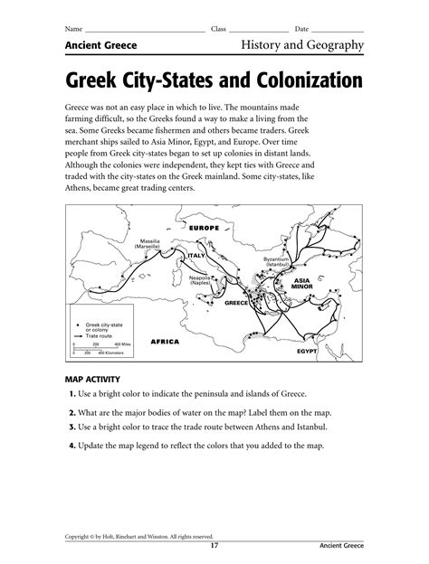 Ancient Greek Map Activity