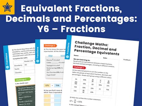 Equivalent Fractions Decimals And Percentages Y6 Fractions Maths Challenge Teaching Resources