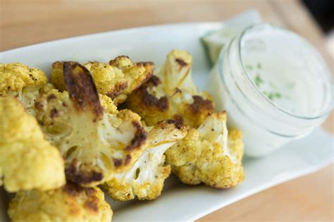 Roasted Cauliflower With Dipping Sauce Erika Brown R D