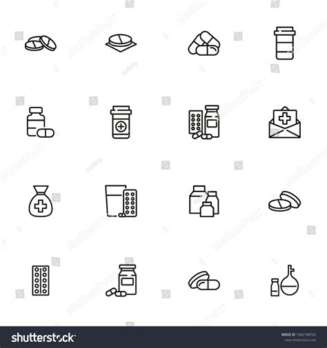 Pharmacy Icon Set Drugstore Concept Vector Stock Vector Royalty Free