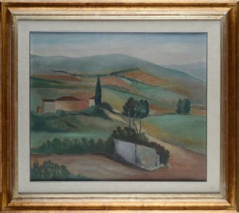 Achille Lega Colline 1928 Olio Su Tela Asta ARTE MODERNA E