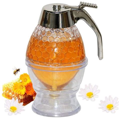 Nogis Honey Dispenser No Drip Acrylic Maple Syrup Dispenser Acrylic