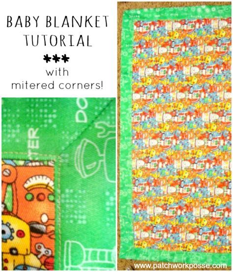 30 Minute Baby Blanket With Mitered Corner Diy Baby Blanket Baby