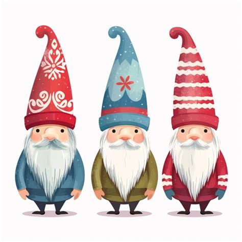 Premium Photo Three Gnomes With Hats And Beards Standing Next To Each