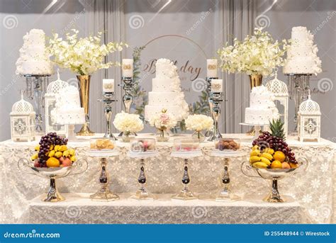 Fancy Table Setting with Fruits on the Table Stock Photo - Image of blossom, florist: 255448944