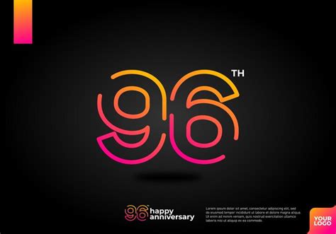 Premium Vector | Number 96 logo icon design 96th birthday logo number ...