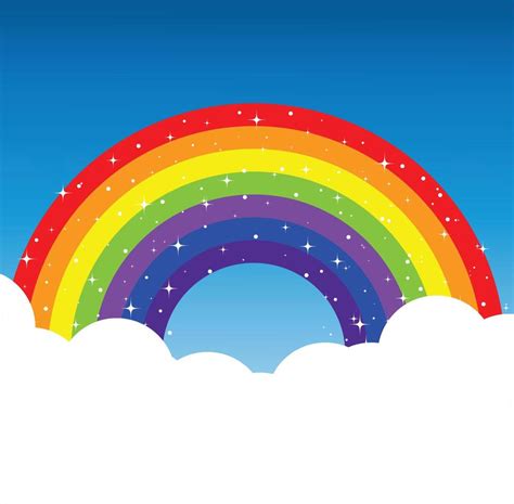 Arco Iris Colorido Con Nubes Fondos Ilustraci N Vectorial