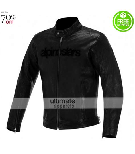 Alpinestars Mens Black Biker Leather Jacket