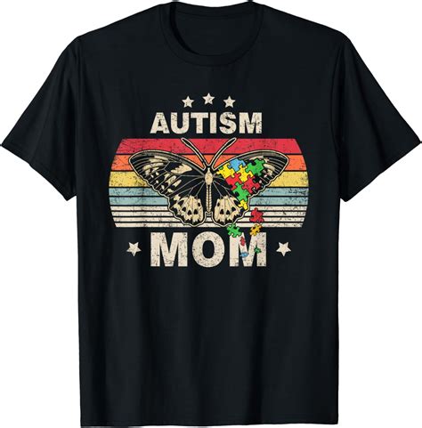 Autism Mom Proud Mom Awareness Month Mama Autistic Vintage T Shirt