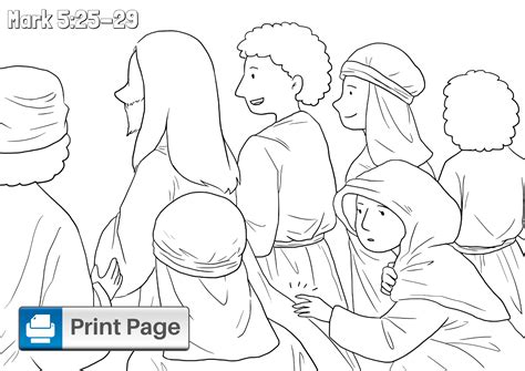 Bible Story Coloring Page For Jesus Raises Jairus Daughter Free Porn