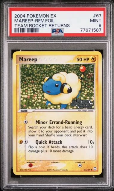 PokÉmon Mareep Ex Team Rocket Returns Reverse Rev Foil Holo 67 Psa 9