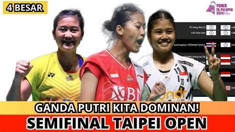 JADWAL DAN DRAW SEMIFINAL TAIPEI OPEN 2024 HARI INI Day 5