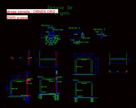 Ah Ap Pergola Dwg Projesi Autocad Projeler