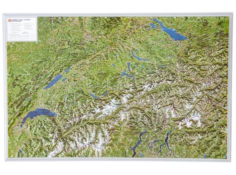 D Raised Relief Map Switzerland Aerial Photo Georelief Vertriebs Gbr