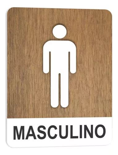 Placa De Sinalização Banheiro Masculino Alto Relevo 15x20