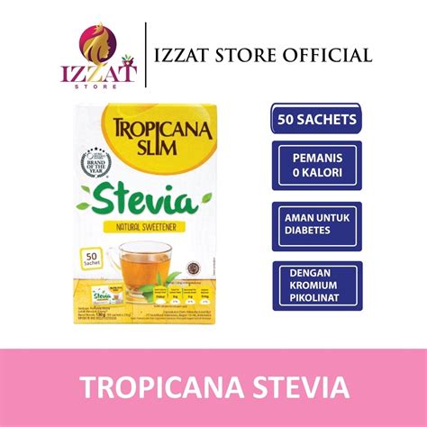 Jual Tropicana Slim Sweetener Stevia Sachet Pemanis Alami Nol