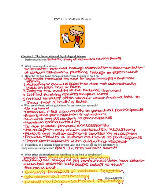 Psy 1012 Midterm Review Written Coon 2022 1 Copy 1 Copy Psy 1012