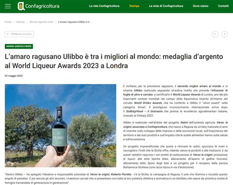 Confagricoltura Lamaro Ragusano Ulibbo Tra I Migliori Al Mondo