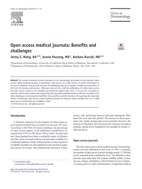 Pdf Open Access Medical Journals Benefits And Challenges