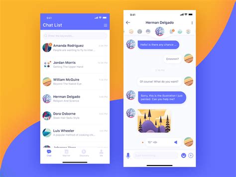 Chat UI by Meow on Dribbble