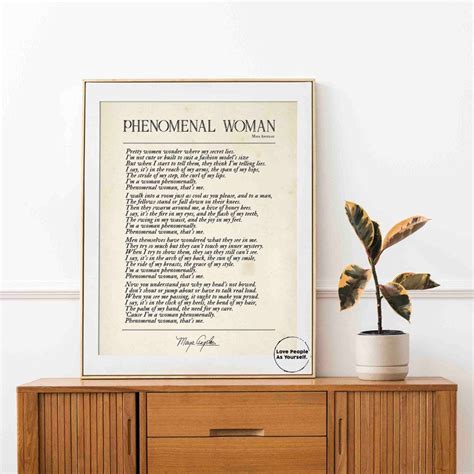 Phenomenal Woman Poem Maya Angelou Poster Print Etsy