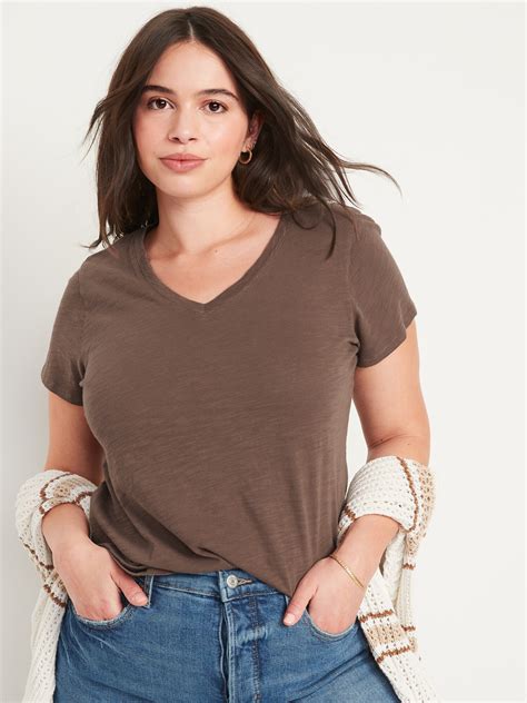 Short Sleeve Everywear V Neck Slub Knit T Shirt For Women Old Navy