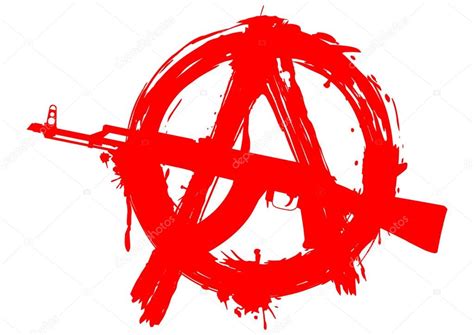 Anarchy Symbol Tattoos Symbol Anarchy In Circle And Machine Gun