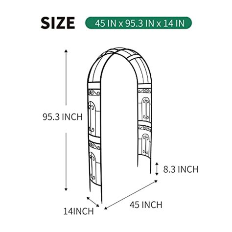 Scendor Wedding Arch Garden Arbor Curved Metal Durable Iron Garden Arch Trellis For Climbing