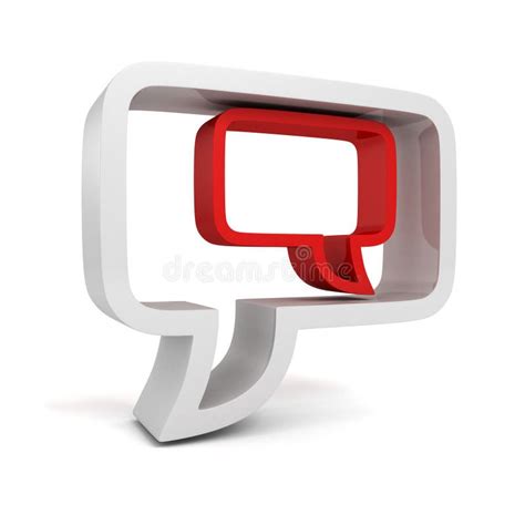 Two Shiny Red White Dialogue Speech Bubbles Stock Illustration