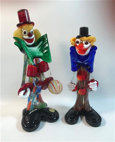 Lot 2 Murano Glass Clowns 8½ And 10